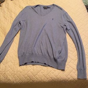 Polo Ralph Lauren Light Blue Vneck cotton sweater